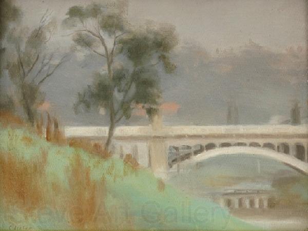 Clarice Beckett Punt Road Bridge France oil painting art